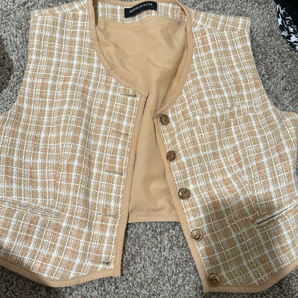Shane Justin Tweed Vest size Large
